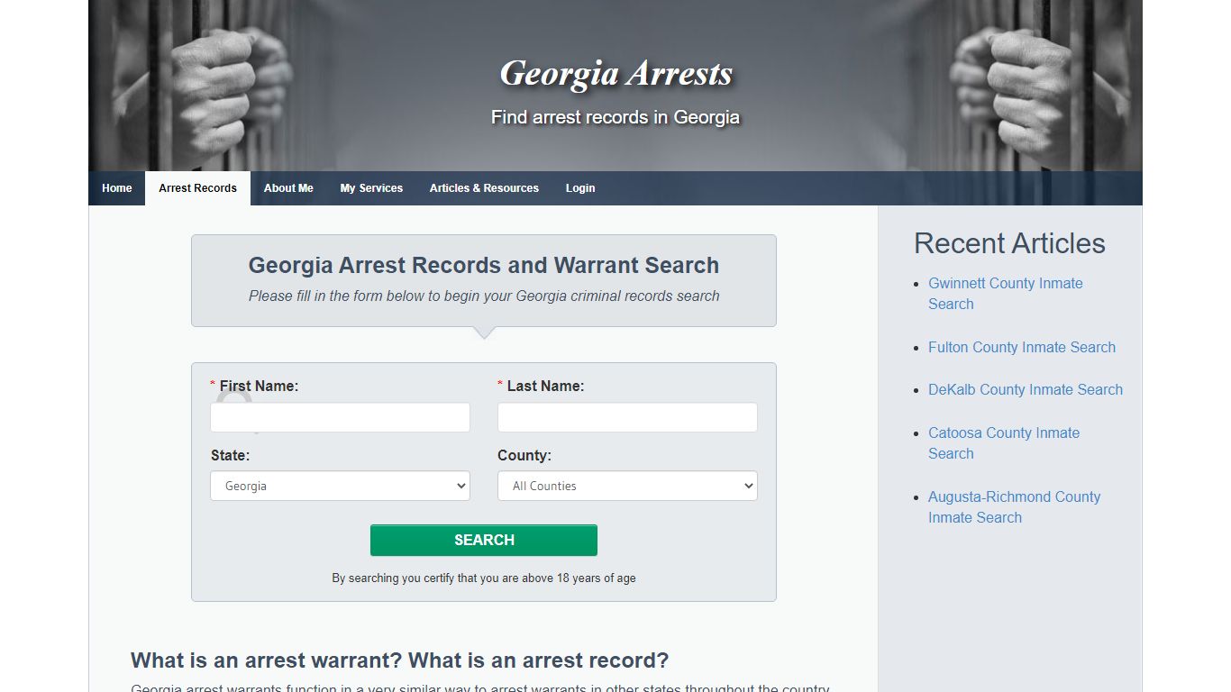 Georgia Arrest Records and Warrants Search - Georgia Arrests